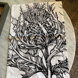 Black and White Botanical Print Table Linens (pair)